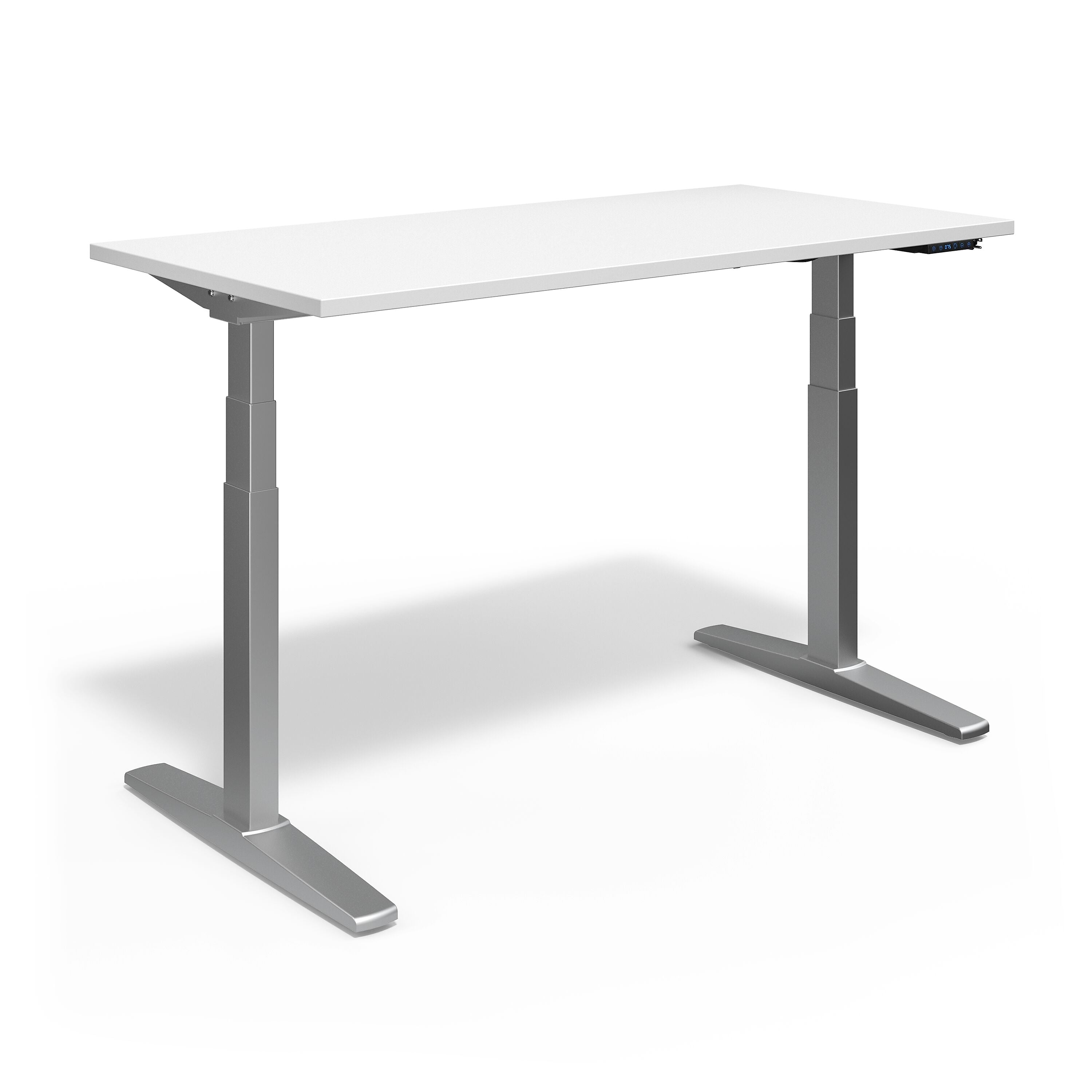 Union & Scale™ 55"W Electric Rectangular Adjustable Standing Desk with Micro Movements, White (UN62092)