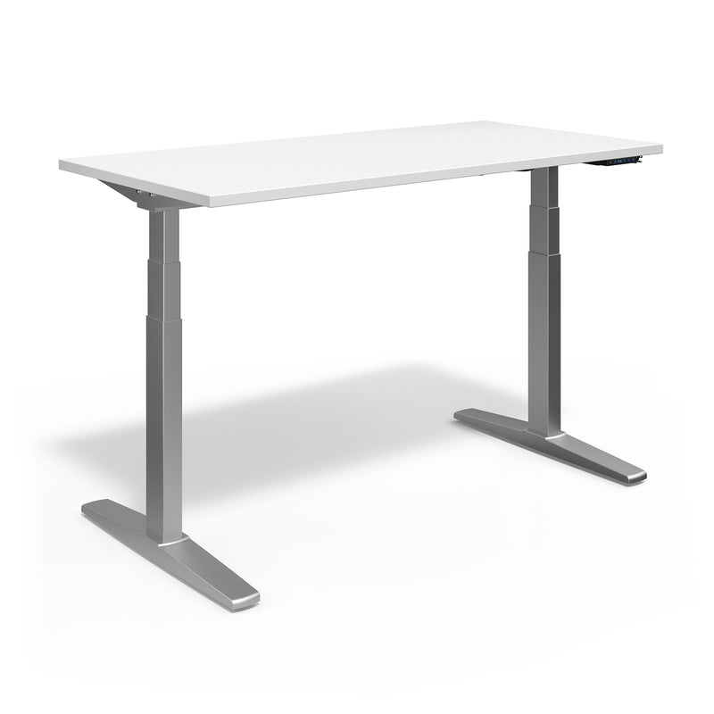Union & Scale™ 55"W Electric Rectangular Adjustable Standing Desk with Micro Movements, White (UN62092)