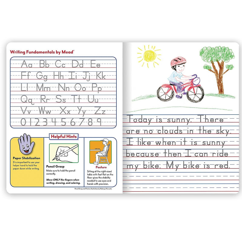 Mead Grades K-2 Primary Ruled Journal 1-Subject Composition Notebook, 7.5" x 9.75", Wide Ruled, 100 Sheets, Blue (1040315)