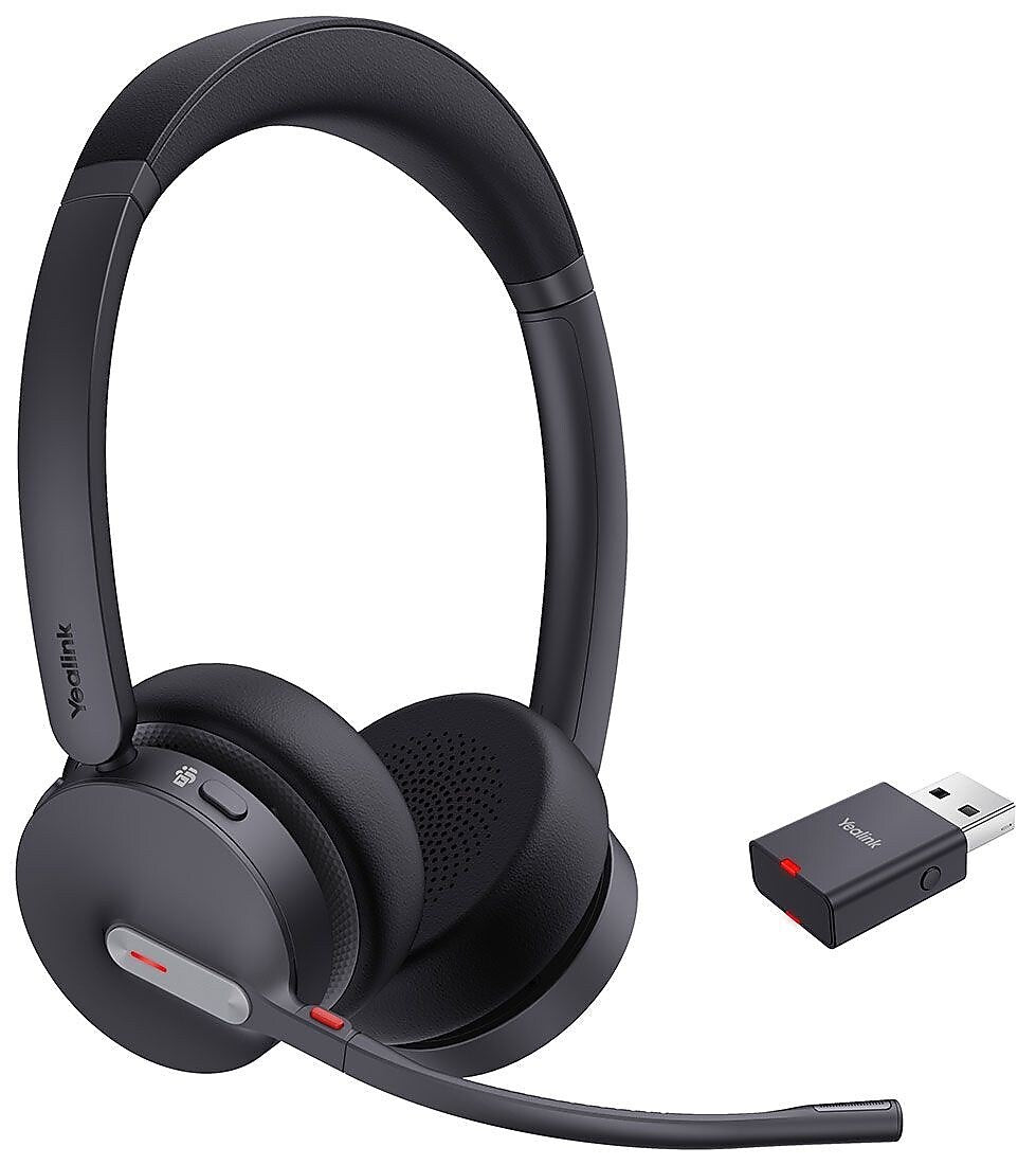 Yealink WH64 Hybrid Dual Wireless Noise Canceling Bluetooth Stereo Headset, USB-A & USB-C, MT Certified (1208685)