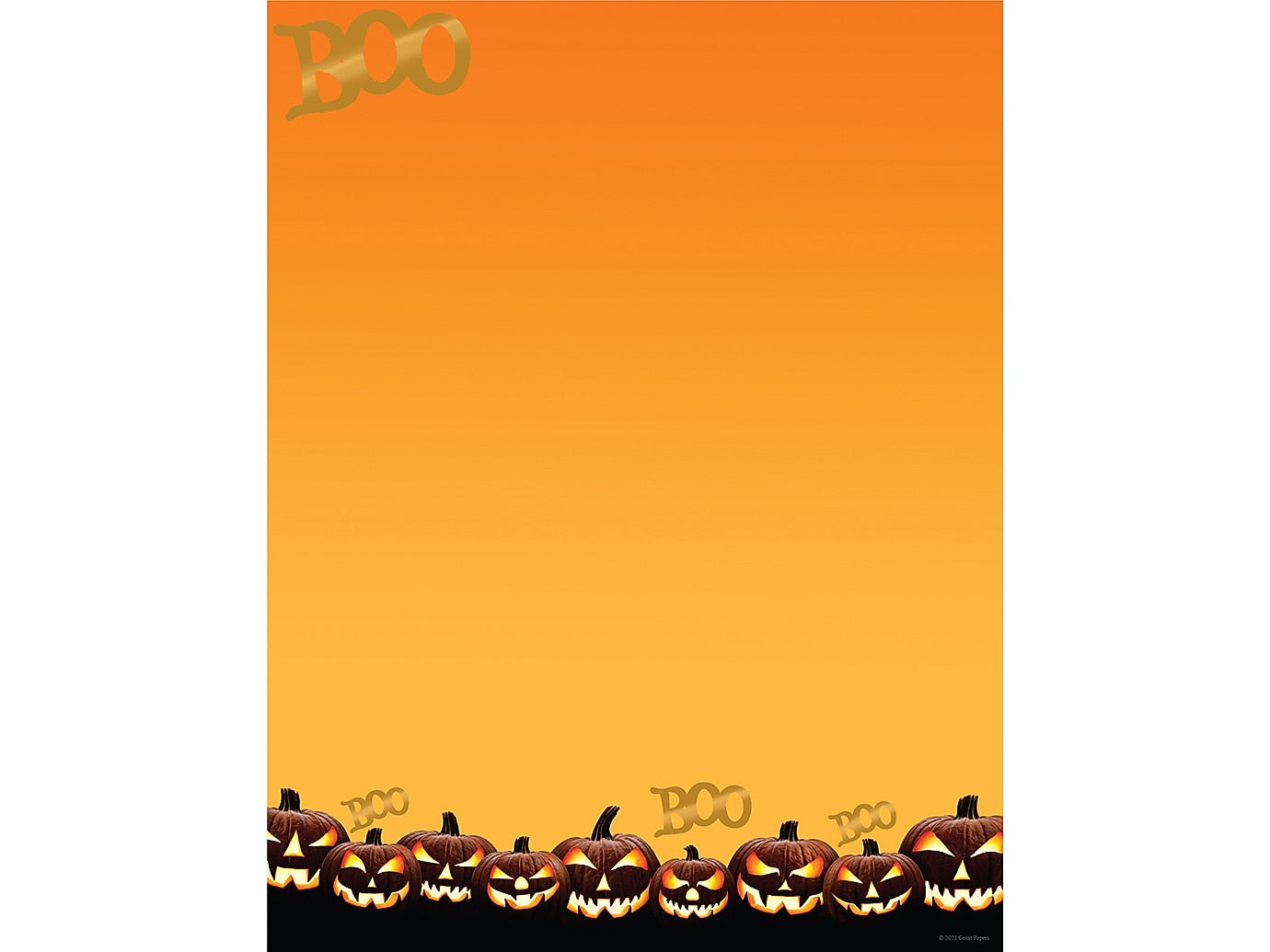 Great Papers Boo Jack-o'-Lanterns Holiday Letterhead, Orange/Black, 25/Pack (2023036)
