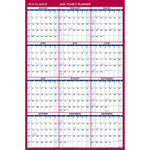 2026 AT-A-GLANCE 36" x 24" Yearly Dry Erase Wall Calendar, Reversible, White/Red (PM26-28-26)