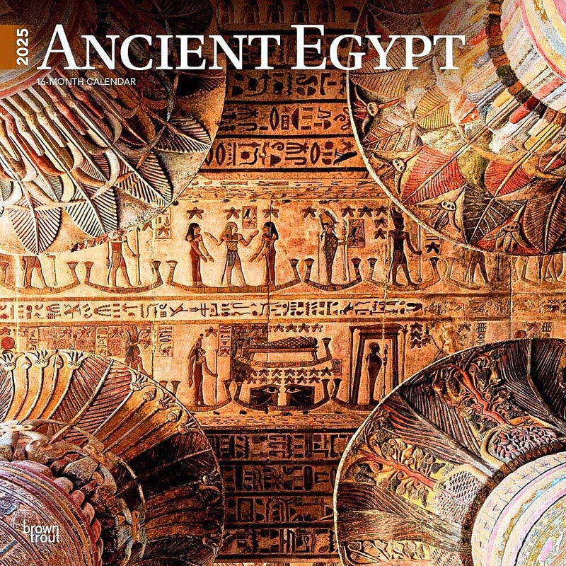 2025 BrownTrout Ancient Egypt 12" x 24" Monthly Square Wall Calendar, (9781975478032)