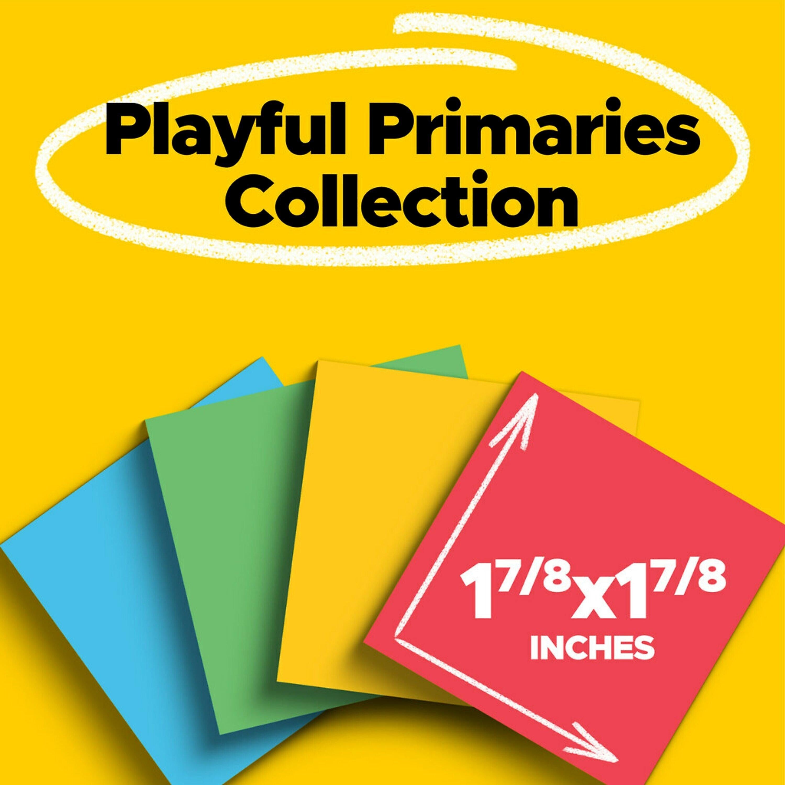 Post-it Super Sticky Notes, 2" x 2", Playful Primaries Collection, 90 Sheet/Pad, 8 Pads/Pack (6228SSAN)