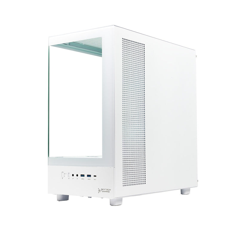 Skyetch Azure 3 Gaming Desktop Computer, NVIDIA GeForce RTX3050, AMD Ryzen 5 5500, 16GB RAM, 1TB SSD, Windows 11, White