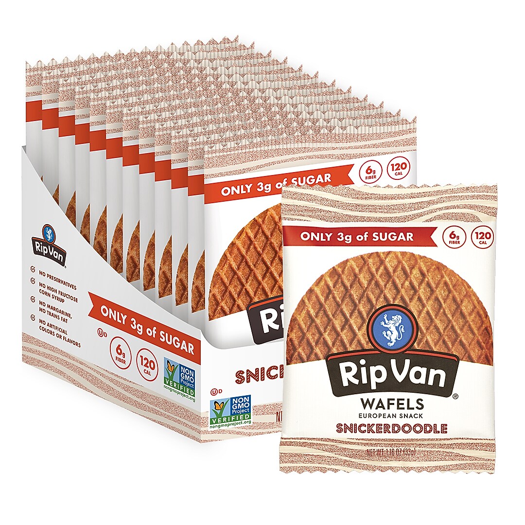 Rip Van Wafels Snickerdoodle Stroopwafels, 1.16 oz., 12 Packs/Box, 12/Box (RVW00377)