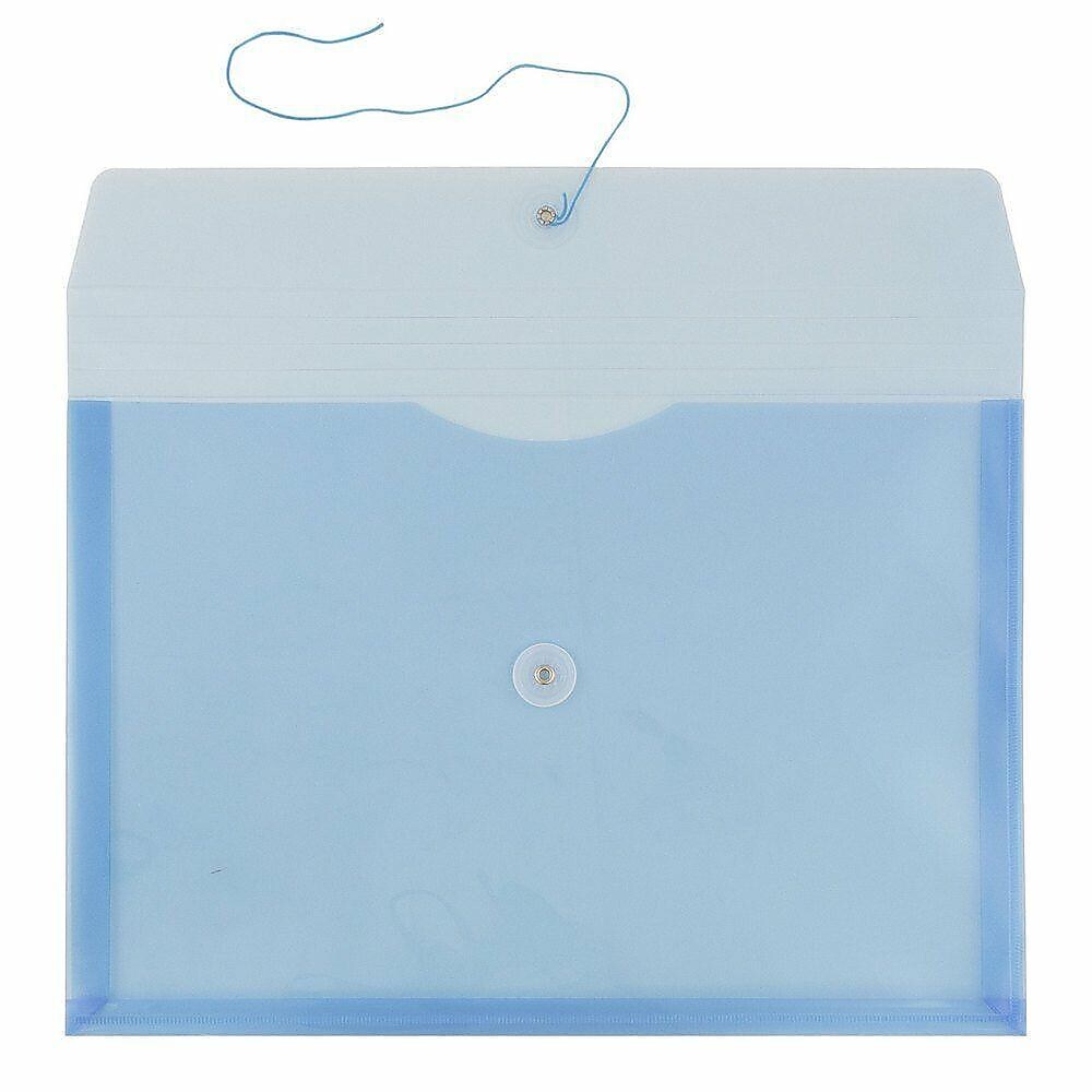 JAM Paper Premium Plastic Document File, Legal, Blue, 3/Pack (219B1BUX3)