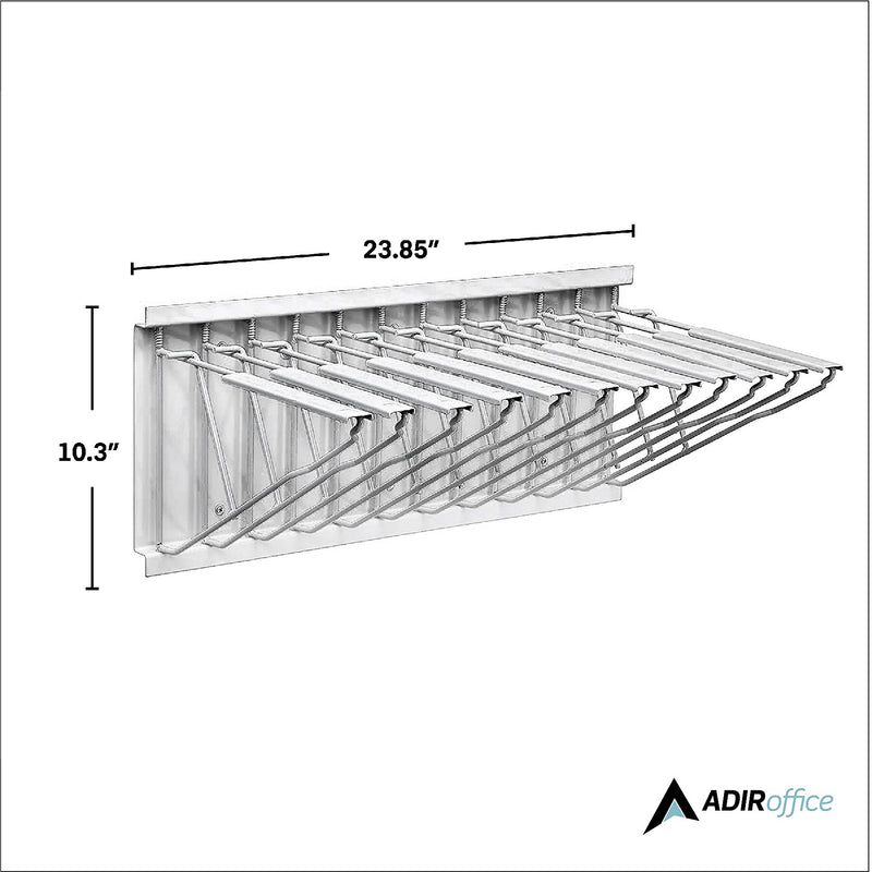 AdirOffice Steel Hanging Wall File, For Blueprint & Large-Format Files, White (617-WHI-KIT1)