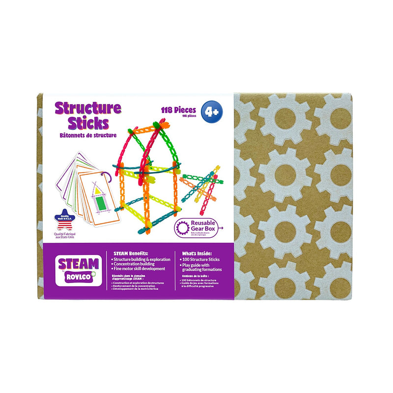 Roylco STEAM Structure Sticks & Play Guide, 118 Pieces/Pack (R-20309)