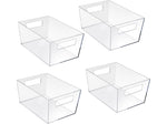 Azar Large Open Lid Storage Tote, Clear, 4/Pack (556237-4PK)