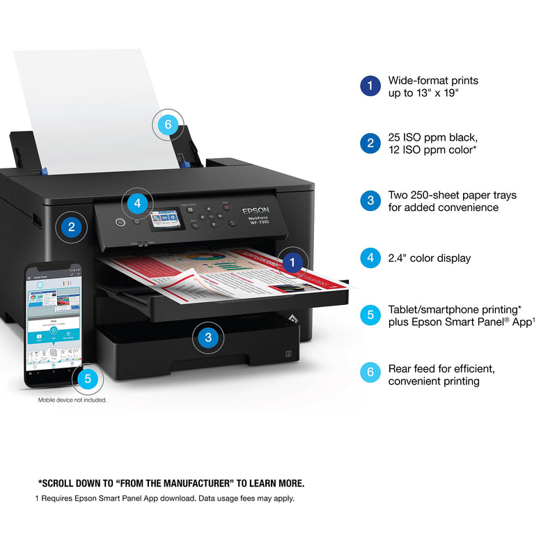 Epson WorkForce Pro WF-7310 Wireless Color Printer (C11CH70201)