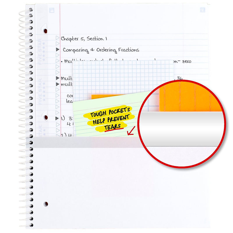 Five Star Soft Petals 1-Subject Notebooks, 8.5" x 11", College-Ruled, 80 Sheets, Assorted Colors, 2/Pack (820331)