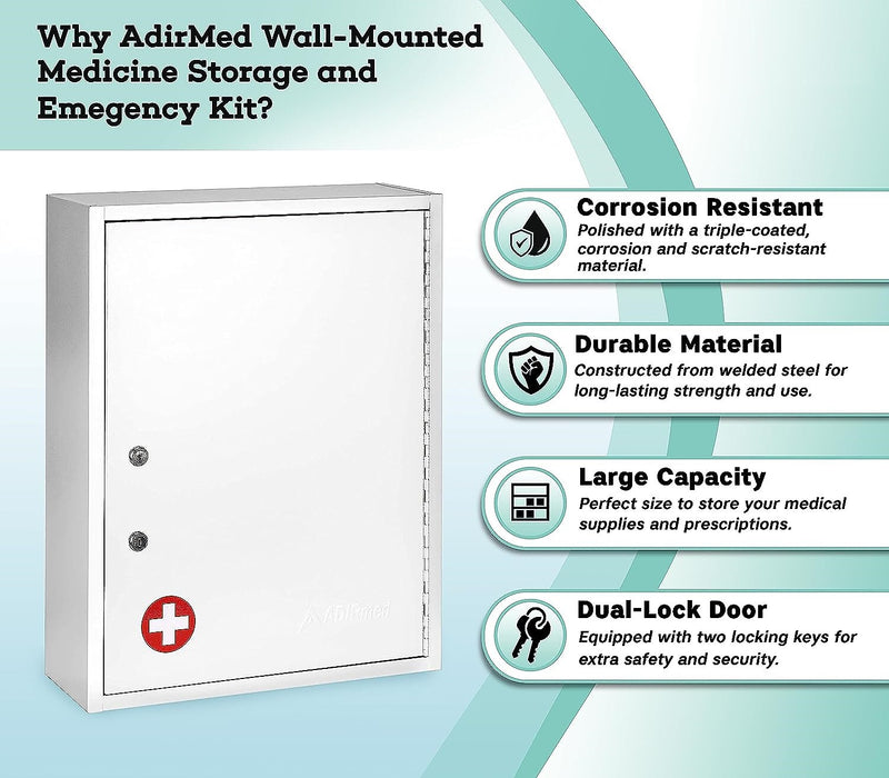 Viva Comfort Steel Medical Storage Cabinet with Dual Key Lock, 1.1 cu. ft., White (999-04-WHI)