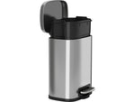 HLS Commercial Stainless Steel Trash Can with Hinged Lid, 1.32-Gallon, Silver (HLSS01RFR)