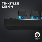 Logitech PRO X TKL LIGHTSPEED Wireless Ergonomic Gaming Keyboard, Black (920-012127)