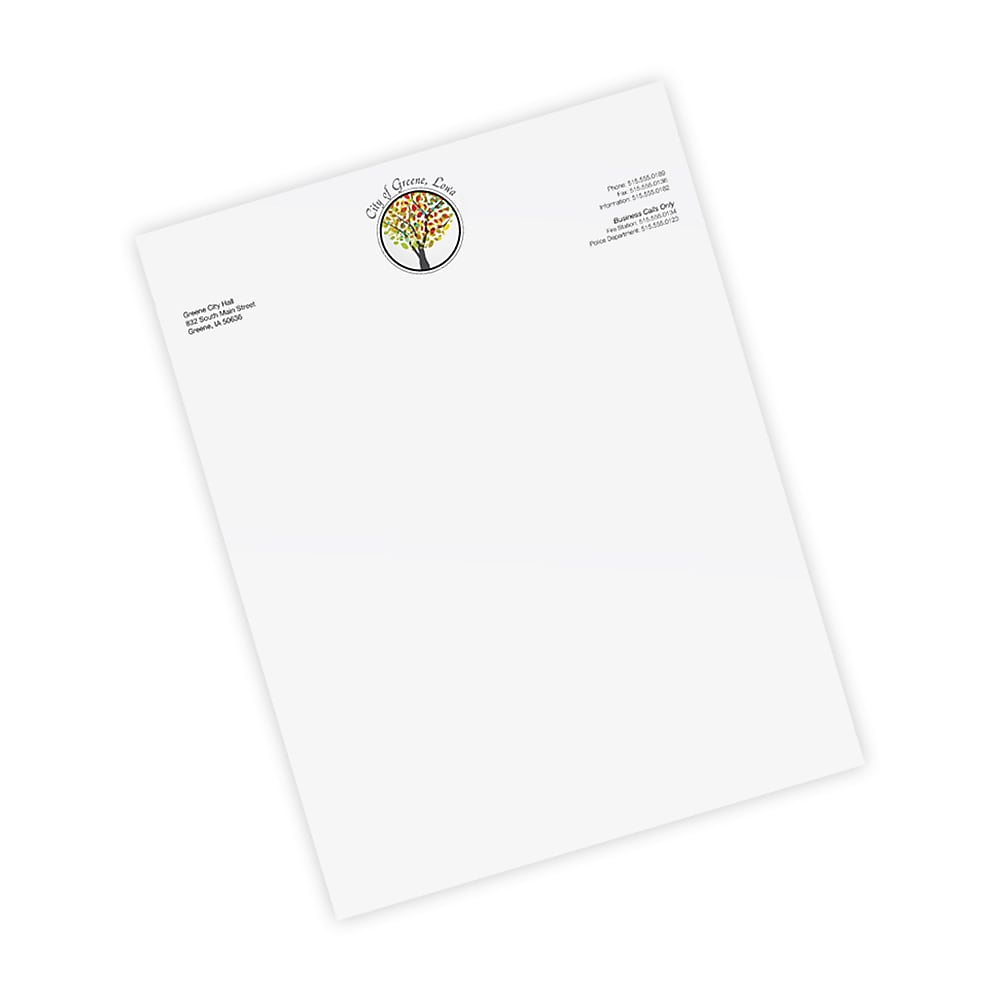 Full Color Letterhead, Executive, Raised Print, 250/Box
