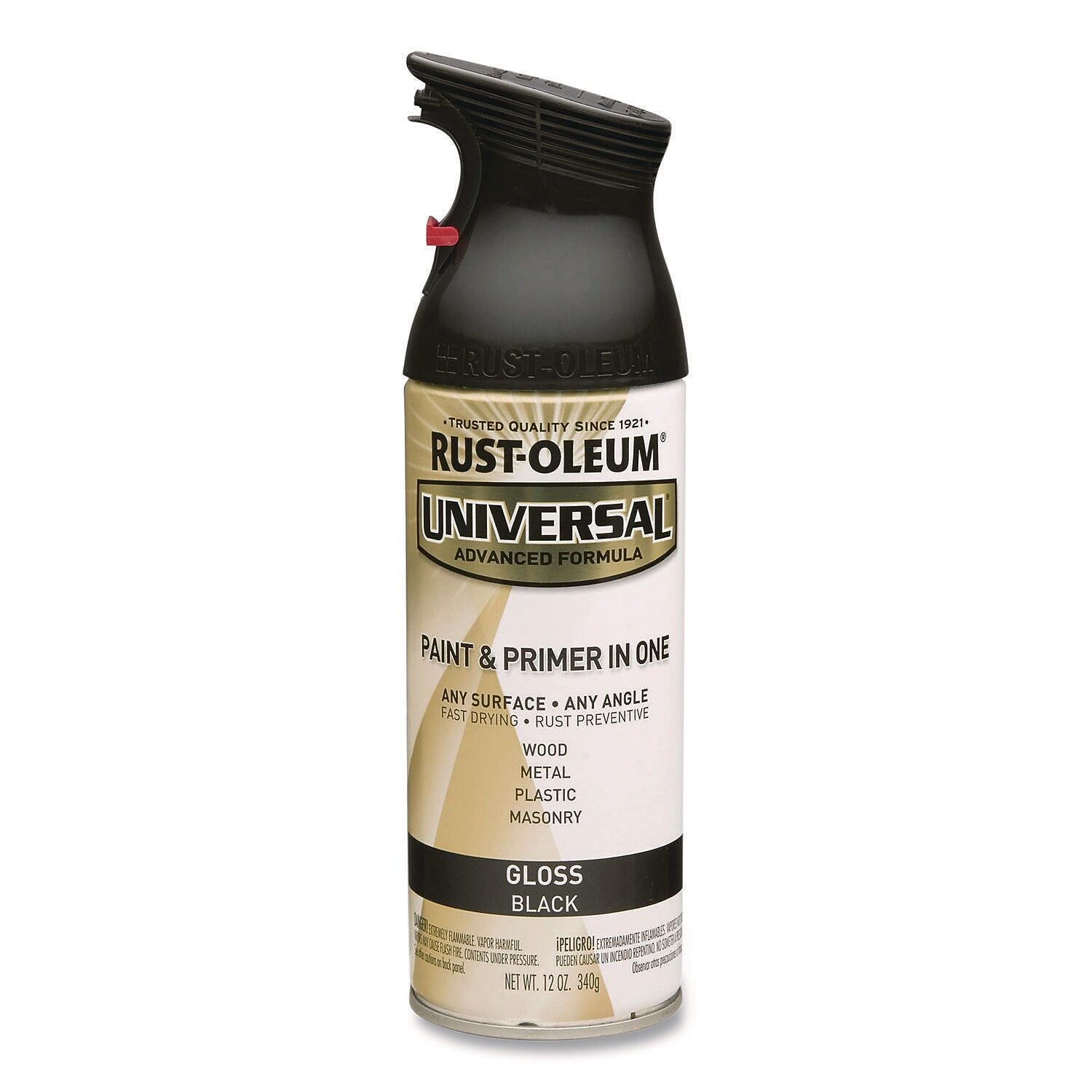 Rust-Oleum Universal Premium Spray Paint, Black, 12 oz., 6/Carton (245196)