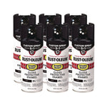 Rust-Oleum Stops Rust Protective Enamel Spray Paint, Gloss Black, 12 oz., 6/Carton (376884)