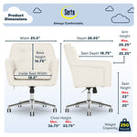 Serta Style Ashland Fabric Swivel Computer and Desk Chair, Ivory (48372)