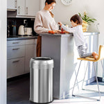 iTouchless Stainless Steel 13 Gallon Dual-Deodorizer Round Open Top Trash Can