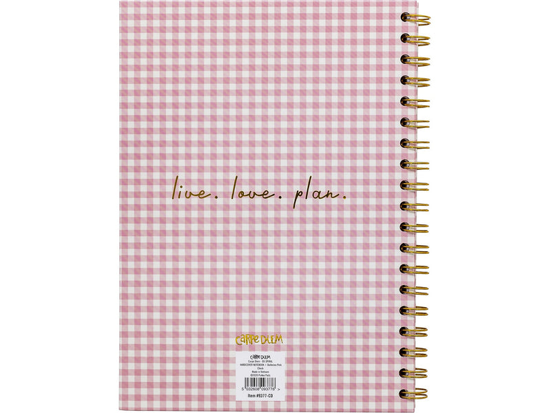 Carpe Diem Ballerina Pink Check 1-Subject Notebook, 7.5" x 9.75", Wide-Ruled, 80 Sheets, Pink/White (9377-CD)