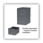 Alera® Soho 2 File-Drawer Vertical Standard File Cabinet, Letter Size, Lockable, 24.1"H x 14"W x 18"D, Charcoal (2806760)