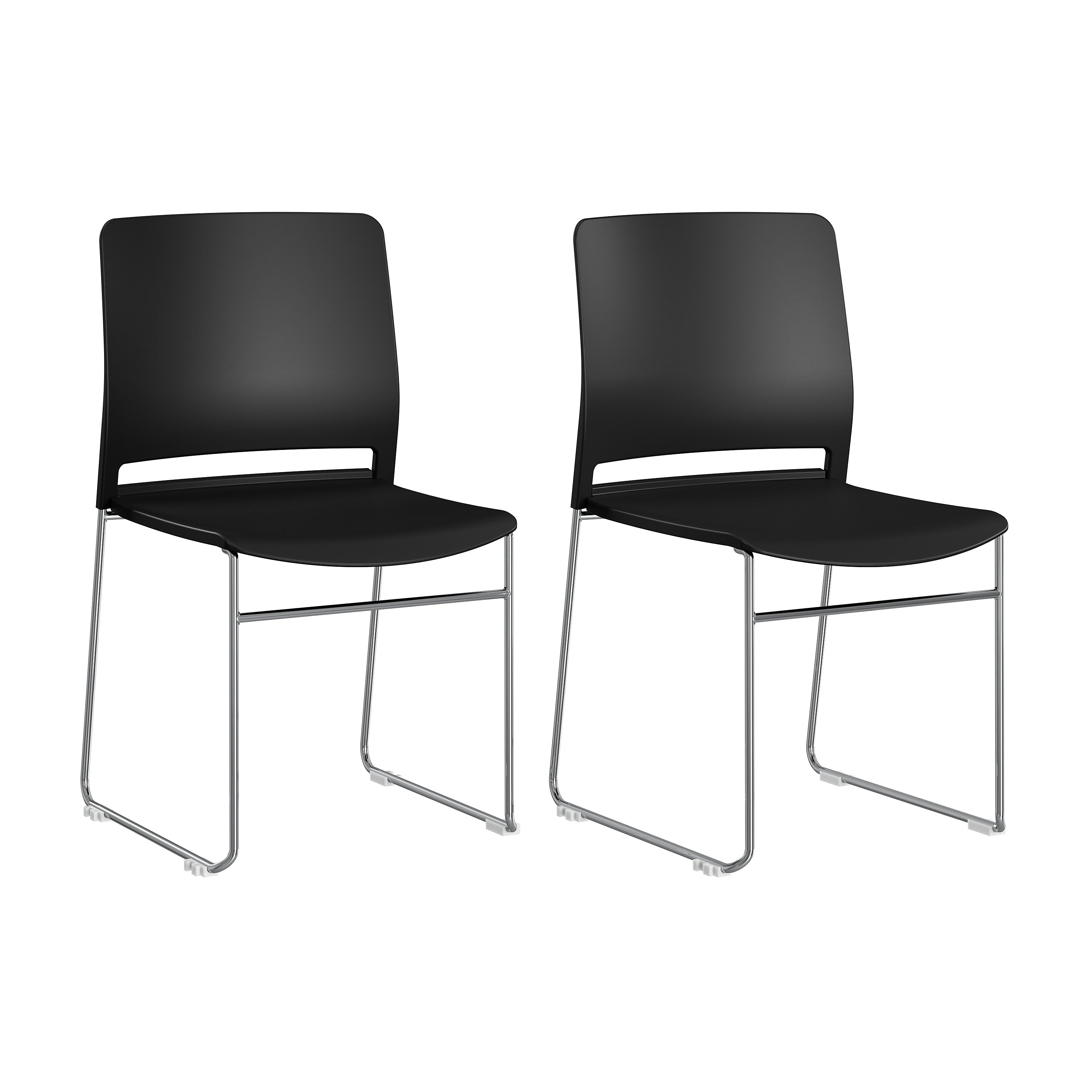 Bush Business Furniture Envision Stackable Chairs, Black, 2/Set (CH4003BLP-03)