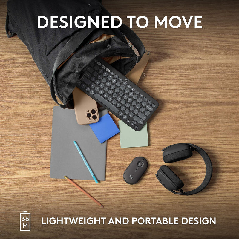 Logitech Pebble Keys 2 K380S Wireless Ergonomic Keyboard, Black (920-011775)