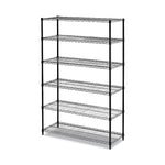 Alera Commercial Wire Shelving, Six-Shelf, 48w X 18d X 72h, Black