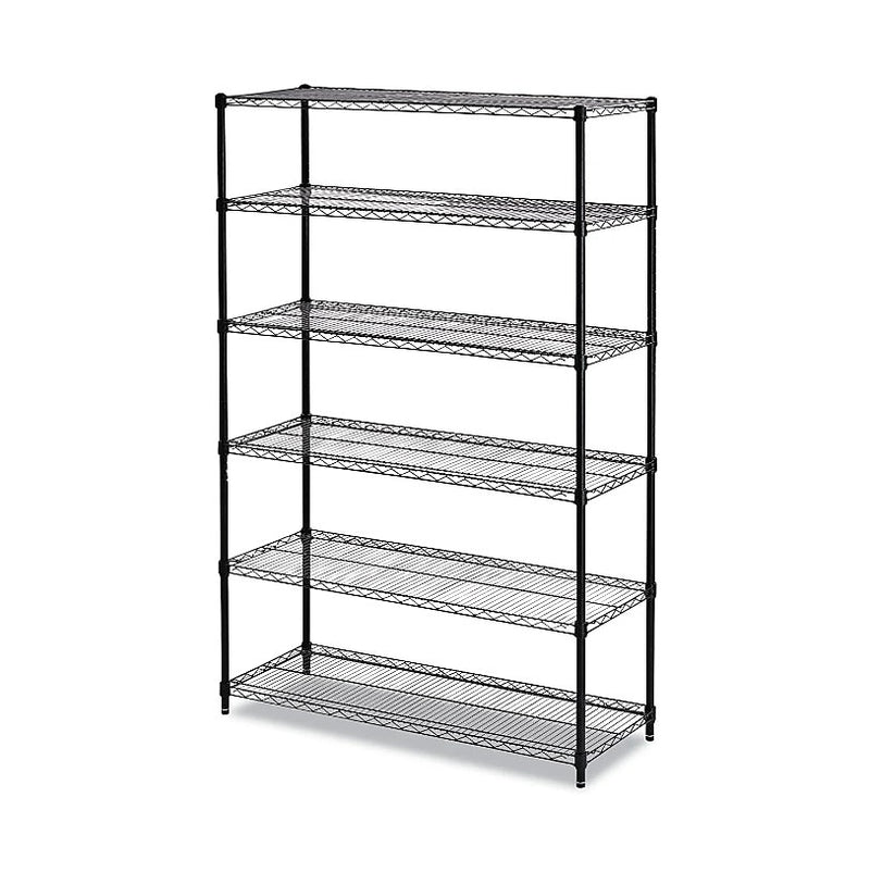 Alera Commercial Wire Shelving, Six-Shelf, 48w X 18d X 72h, Black