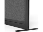 Luxor Workflow Series 6-Panel Freestanding Modular Room Divider System Starter Wall with Whiteboard, 70"H x 53"W, Black/Gray