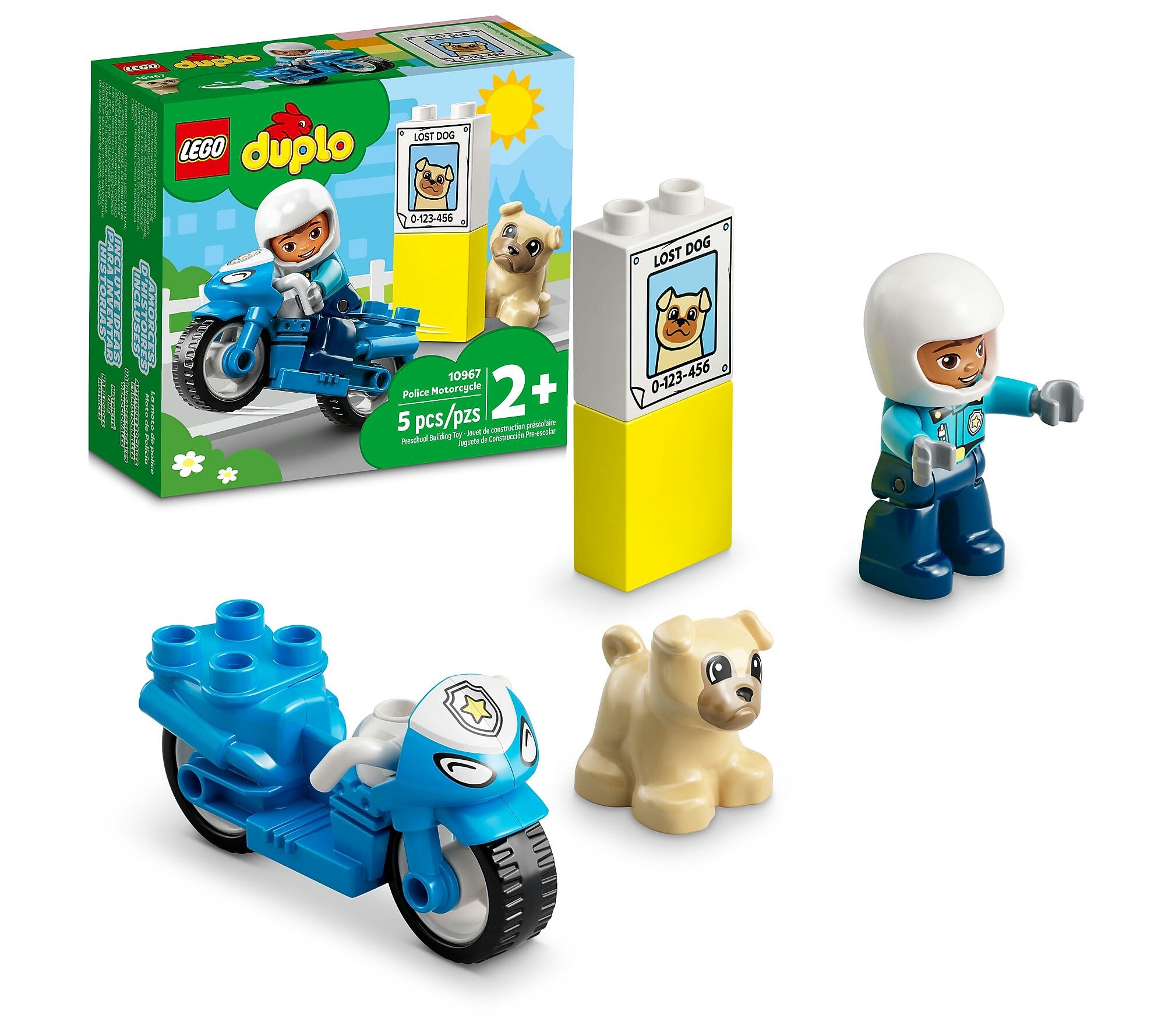 LEGO DUPLO Town Police Motorcycle, 5 Pieces (10967)