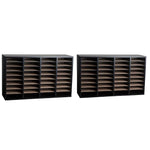 AdirOffice 500 Series 36 Compartment Literature Organizers, 39.3" x 11.8", Black, 2/Pack (500-36-BLK-2PK)