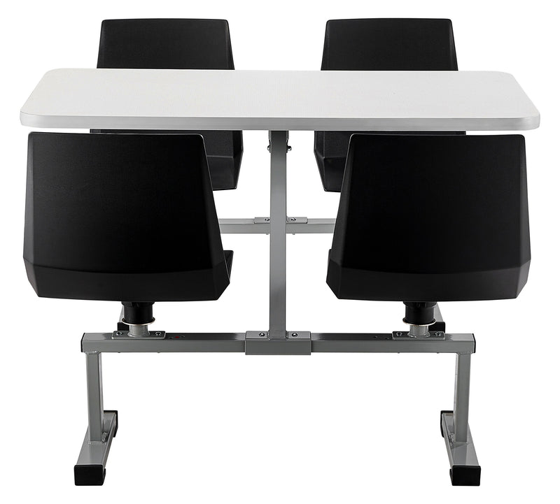 NPS CSBG Series Cluster Swivel Booth, 24" x 48", Grey Nebula Top/Black Seats (CSBG2448-MDPEGY10)