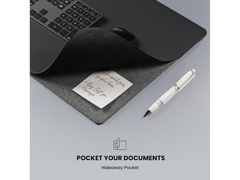 JOURNEY ALTI ULTRA Vegan Leather/Felt Desk Pad, 14.6" x 32.6", Midnight (JMSDMMN)