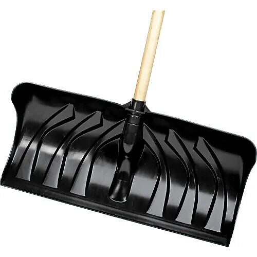 Union Tools 24" Poly Blade Snow Pusher, Wood D-Grip Handle (1630400)