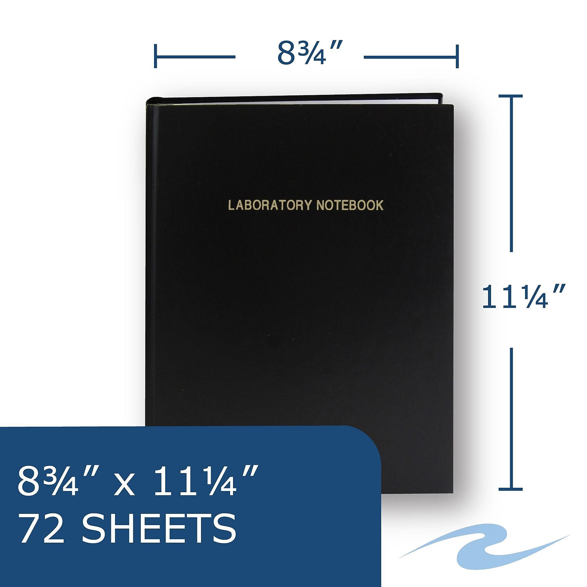 Roaring Spring Paper Products Professional Notebooks, 8.75" x 11.25", Graph Ruled, 72 Sheets, Black (77160)