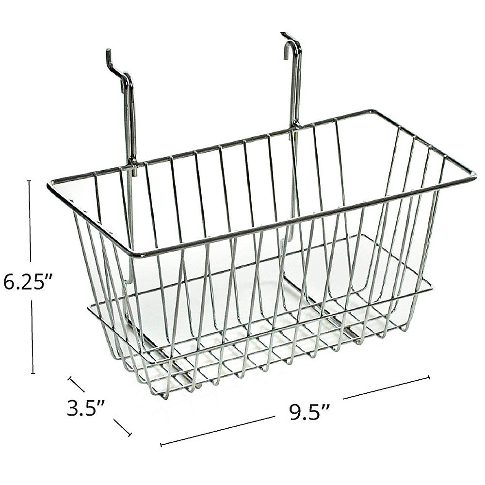 Azar Displays 6.25" Chrome Wire Basket, 2/Pack (300620)