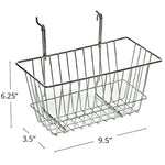Azar Displays 6.25" Chrome Wire Basket, 2/Pack (300620)