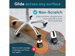 Lifelong Wheels Chair Caster, Clear/Black, 5/Set (B0B8LD3VSW)
