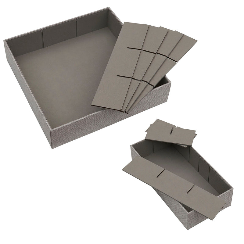 Household Essentials Drawer Organizers, Gray, 3/Pack (750-1)