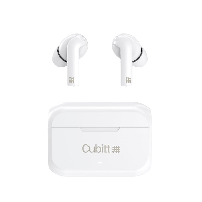 Cubitt Gen 2 Wireless Active Noise Canceling Earbuds, Bluetooth, White (CTEG2-7)