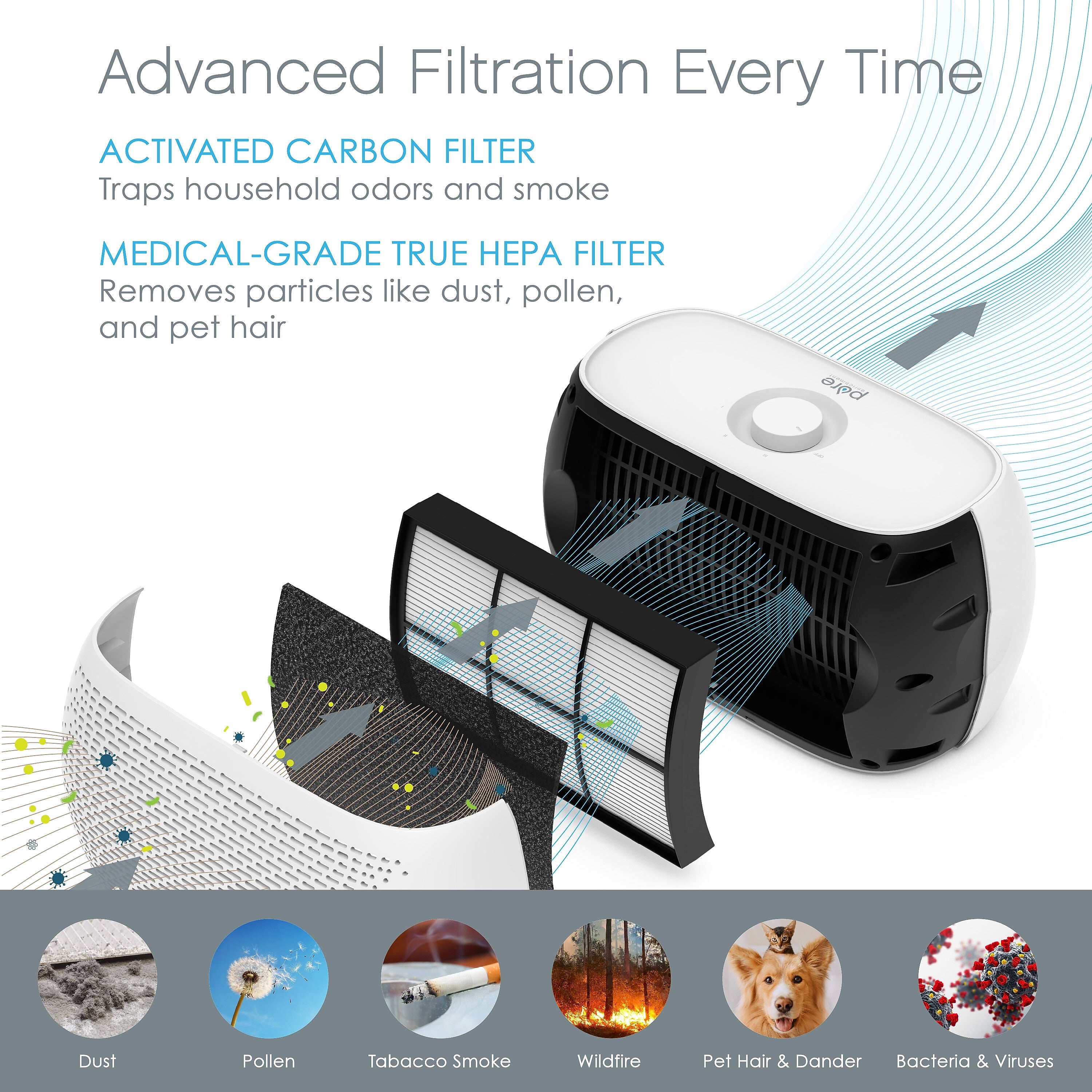 Pure Enrichment Genuine 2-in-1 True HEPA Air Purifier Filter (PECOMPAP)
