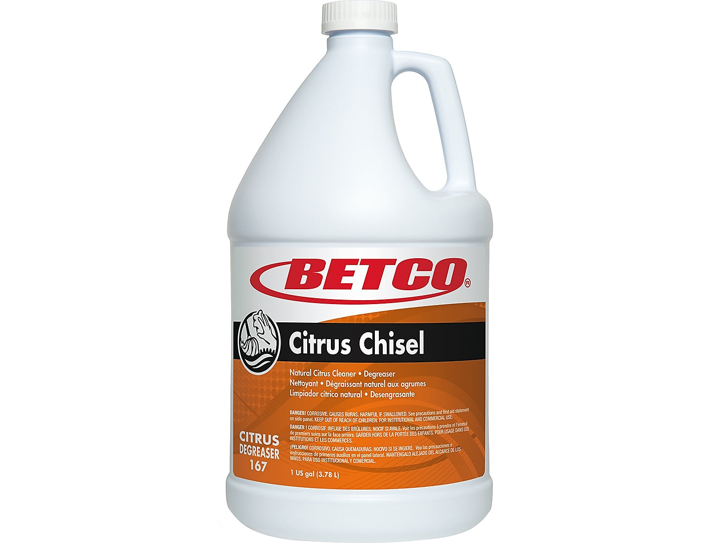 Betco Citrus Chisel Cleaner/Degreaser, Natural Citrus Scent, 1 gal., 4/Carton (1670400)