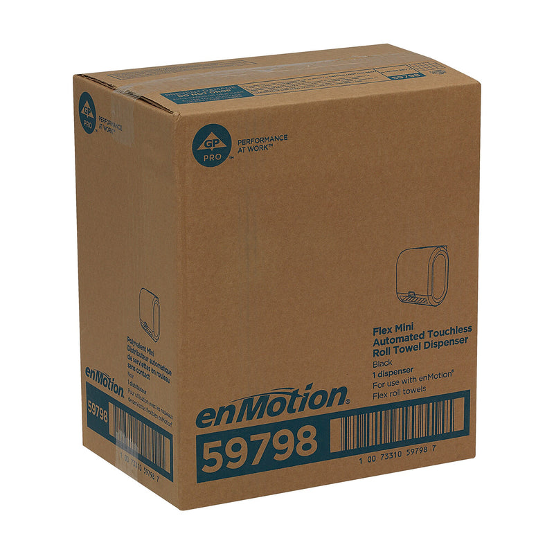 enMotion® Flex Mini Automated Touchless Roll Paper Towel Dispenser by GP PRO, Black, 11.750”Wx7.830”Dx13.280”H (59798)