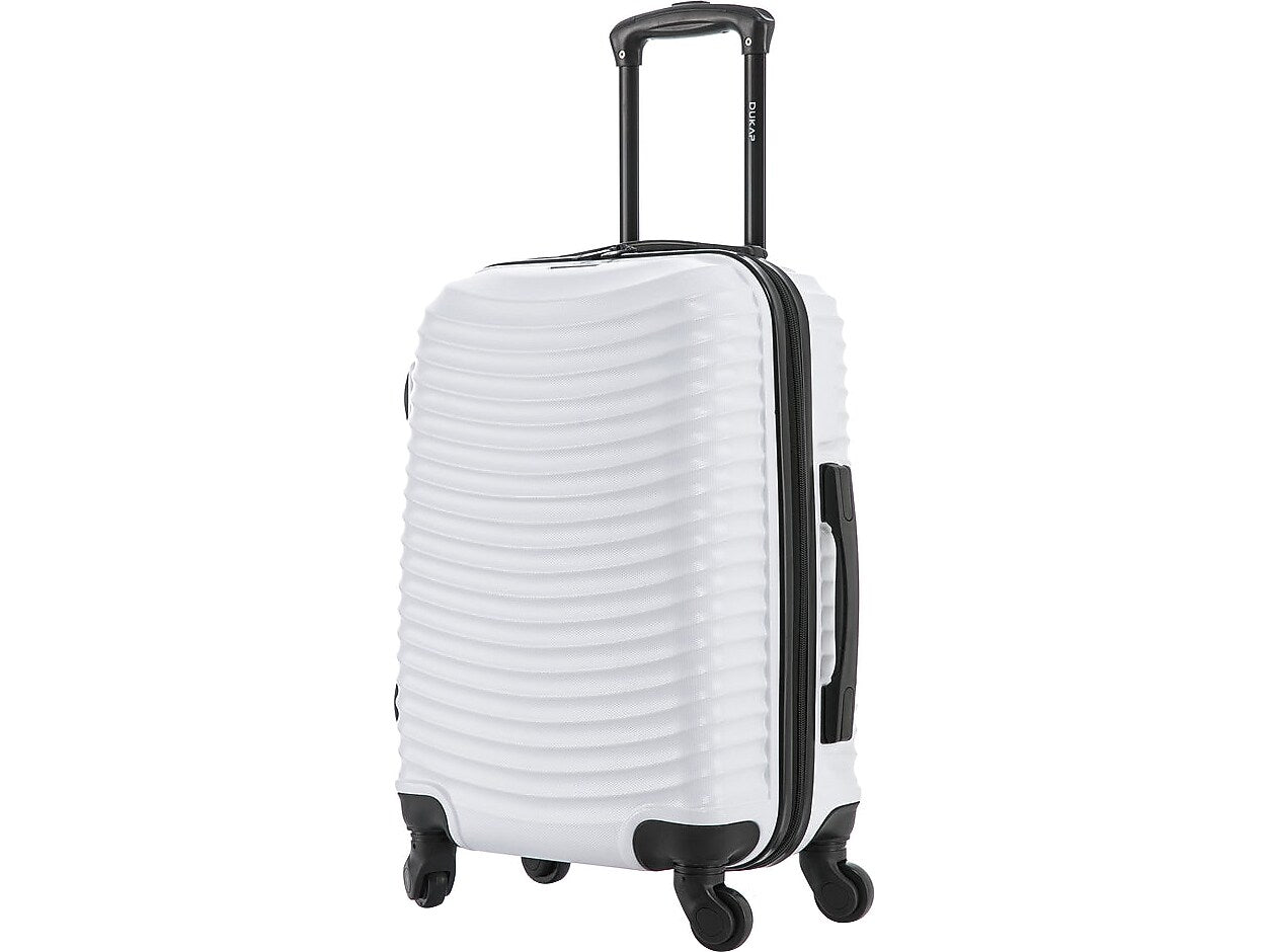 DUKAP Adly 20" Hardside Suitcase, 4-Wheeled Spinner, TSA Checkpoint Friendly, White (DKADL00S-WHI)