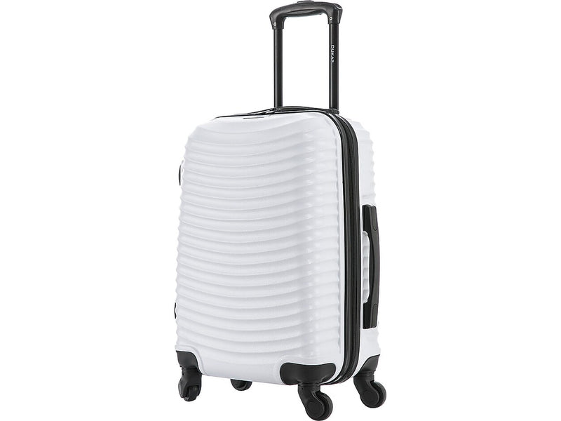 DUKAP Adly 20" Hardside Suitcase, 4-Wheeled Spinner, TSA Checkpoint Friendly, White (DKADL00S-WHI)