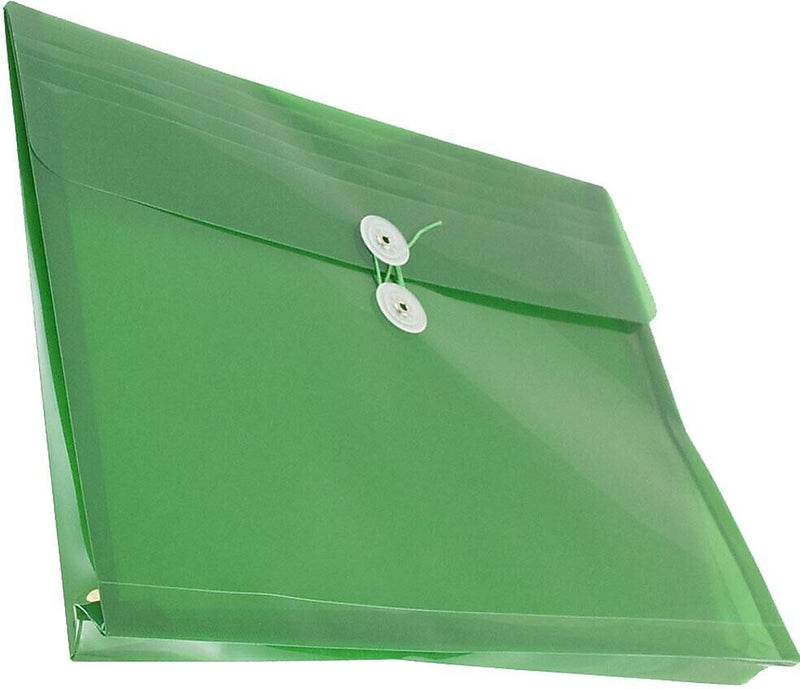 JAM Paper Premium Plastic Document File, Letter, Green, 3/Pack (218B1GRX3)