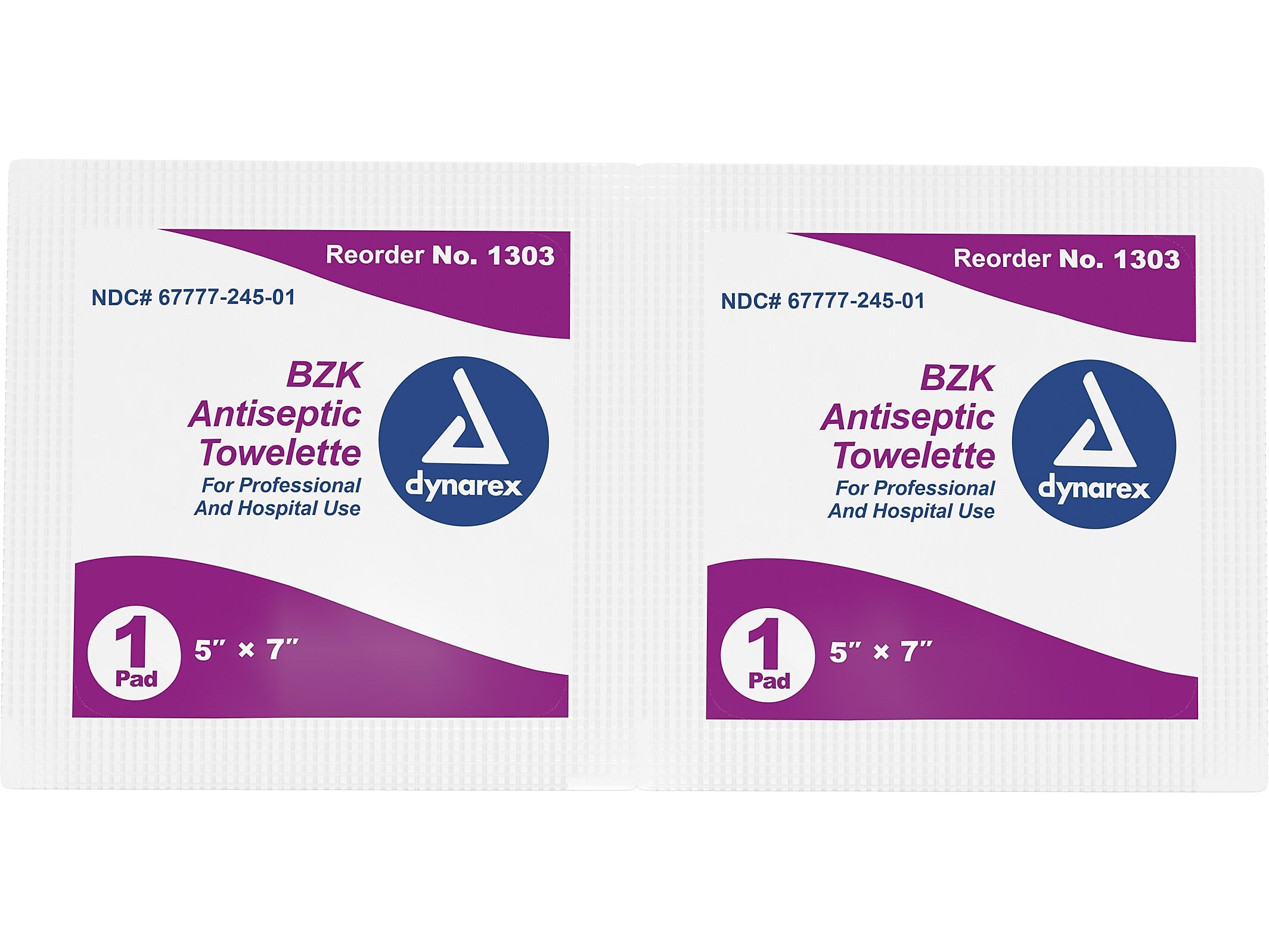 Dynarex 0.13% Benzalkonium Chloride Antiseptic Wipe, 100/Pack, 5 Packs/Case (1303)
