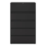 Alera 5-Drawer Lateral File Cabinet, Letter/Legal Size, Lockable, 67.63"H x 42"W x 18.63"D, Black (ALEHLF4267BL)